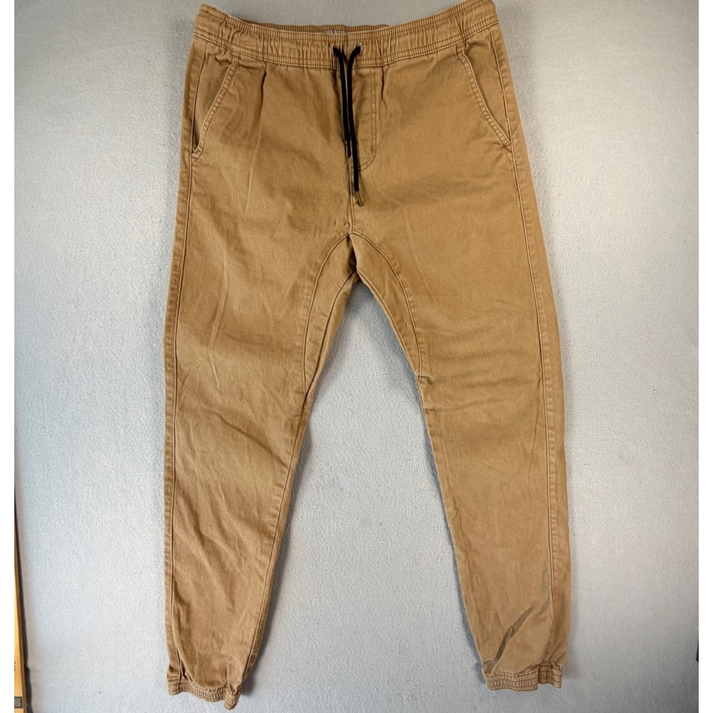 Charles and a Half Mens Tan Khaki Cotton Stretch Twill Jogger Pants Size Large